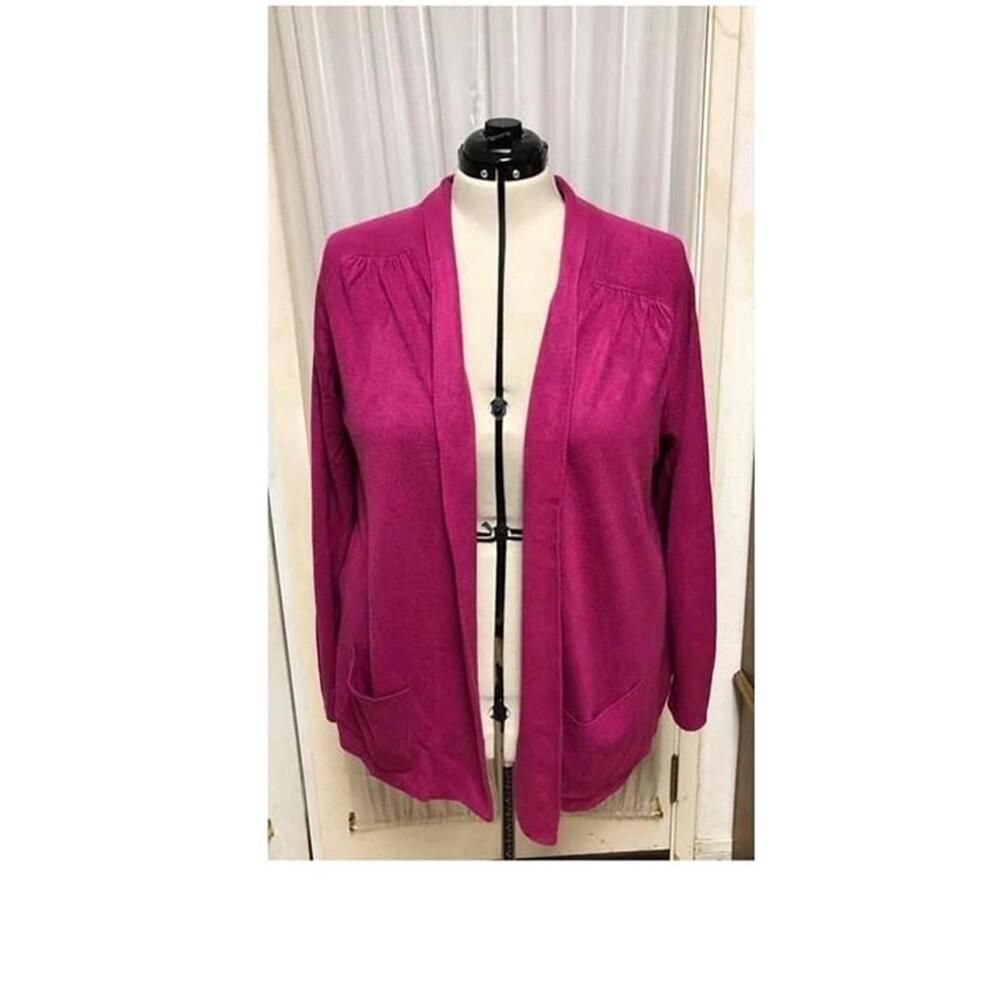 Designer Originals fuchsia open front cardigan. Size 2x.